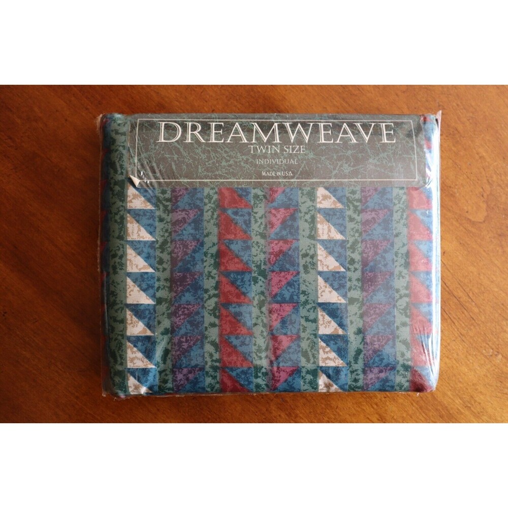 VTG Dream Weave Twin Sheet Set Cotton-Poly Quilt Looking Pattern Made In USA - Picture 11 of 11
